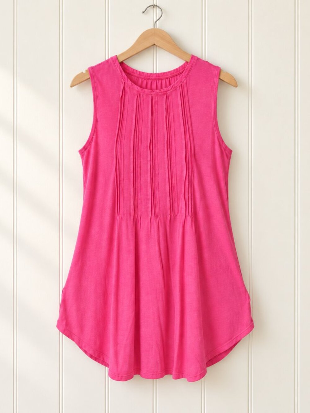 AKEMI + KIN Anthropologie Pink Pintuck Tank Top Women’s Small NWT